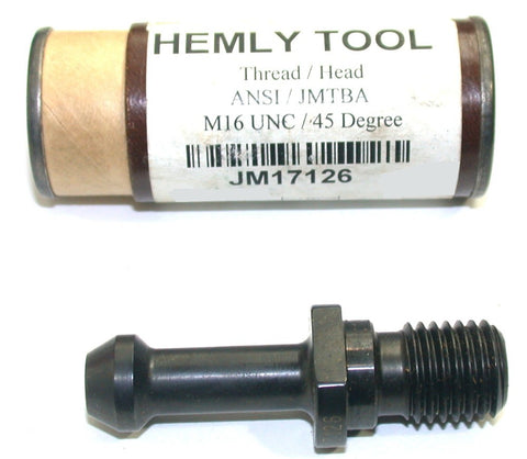 Hemly Hemly 17126 Retention Knob/Pull Stud BT-40 Pull Stud M16 x 2.0 -45 Deg