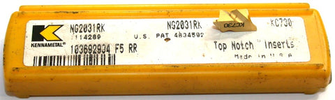 Lot of 5 Kennametal NG2031RK KC730 Top Notch Tin Coated Grooving Insert