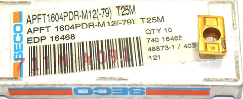 Lot of 4 New SECO APFT1604PDR-M12 T25M TiCN Coated Carbide Milling Inserts