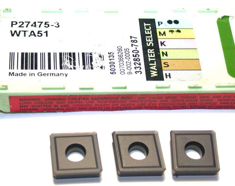 Lot of 3 Walter P27475-3 WTA51 Carbide Indexable Drill Inserts New