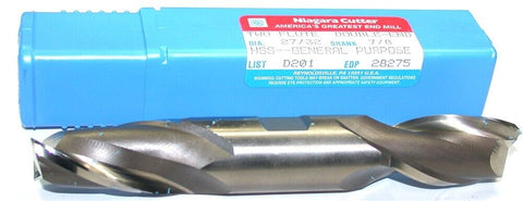 Niagara 28275 27/32" diameter 2 Flute Double End HSS End Mill 96162 New