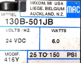MAC 56C-47-501JB Pneumatic Valve 150psi W/ MAC 130B-501JB 24VDC 6W 25-150psi