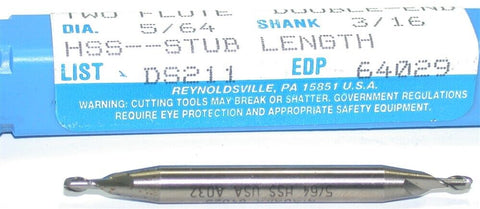 Up to 7 New Niagara 5/64 diameter Double End 2 Flute HSS End Mill 64029