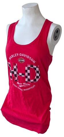 Harley-Davidson Women's Race Team Classic Racing Motorcycles Tank Top Size Large