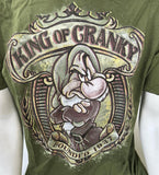 Disney Men's King of Cranky Snow White Grumpy Green Shirt Size Large