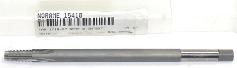 Norame 15410 1/16-27 NPTF 4 Flute 6" Plug Hand Pulley Tap New