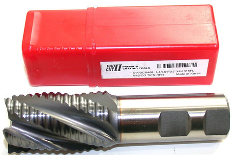 ProCut II CV72CR408 1 1/4" Diameter 1" Shank 5 fl TiCN Coated Roughing End Mill