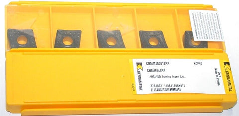 Lot of 5 Kennametal Kenloc Indexable Carbide Turning Insert CNMM160612RP KCP40