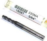 GARR 18087 330MA 9/64" Dia TiALN Coated Carbide 4 Flute Ball End Mill