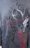 Primos Men's Hunting Calls Speak The Language Gray Long Sleeve Shirt Size Large