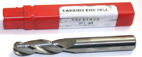 HTC 3/8" Diameter 3 Flute Solid Carbide Ball End Mill Made in the USA