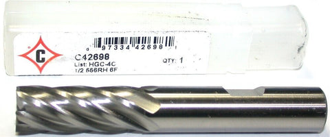 Cleveland Twist C42698 1/2" Diameter 1/2" Shank 6 Flute Cobalt HSS End Mills new