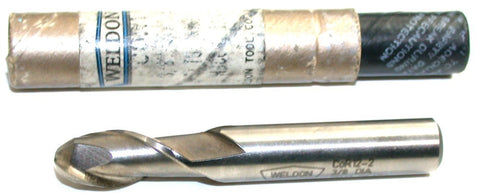 Weldon 29453 3/8" 3/8" Shank 2 Flute HSS Ball End Mill