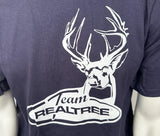 Anvil Men's Team Realtree Deer Graphic Navy Shirt Short Sleeve Size Large