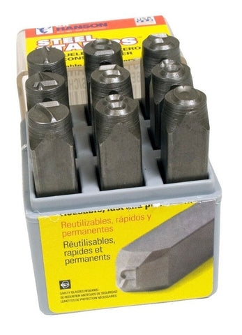CH Hanson 21400 3/16" Heavy Duty Number Steel Stamp Set Made USA