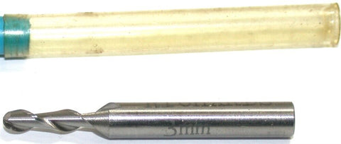 Richards 3mm Diameter 3/16" Shank 2 Flute HSS Ball End Mill