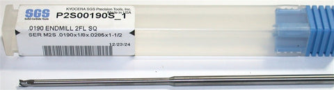 Kyocera SGS P2S00190S_1 .0190" Diameter 2 Flute Carbide End Mill