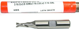 Brubaker 740004-00-B 3/16" Diameter 3/8" Shank 2 Flute HSS End Mill