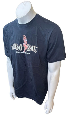 Anvil Men's Lethal Threat Motorgear Shop Girl Graphic Black Shirt Size Large