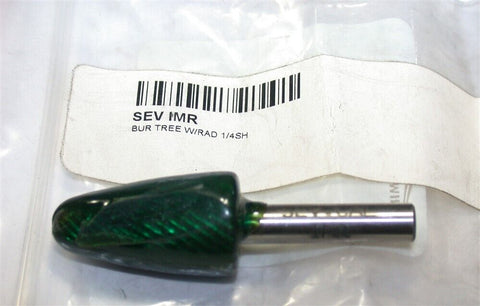 Severance IMR Cone Shape Burr Tree with Radius 12° C/L angle 1/4 in Shank HSS