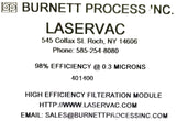 Xerox Burnett Process 600T01832 High Efficiency Filtration Module LASERVAC