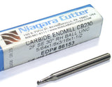 Niagara 86153 5/64" 2 Flute 1/8" Shank Carbide Ball End Mill
