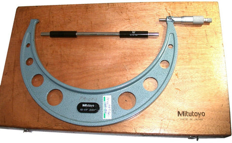 Mitutoyo 10-11" .0001" Micrometer w/Case & Standard 103-225 - calibrated