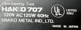 Hakko 707-2 Desoldering Tool 707 120VAC 120W 60Hz 329J W/ 707-1 Soldering Gun