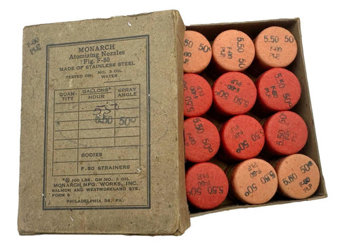 (Lot Of 12) Monarch F-80 Oil Burner Nozzles 5.50 50°