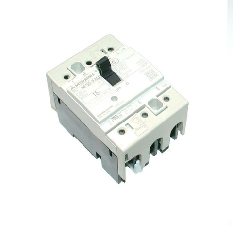 Mitsubishi NF30-FAU 3-Pole Circuit Breaker 15 Amp 240 VAC