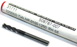 Fullerton 31711 1/8" Diameter 4 Flute Solid Carbide TiAlN Coated CR End Mill