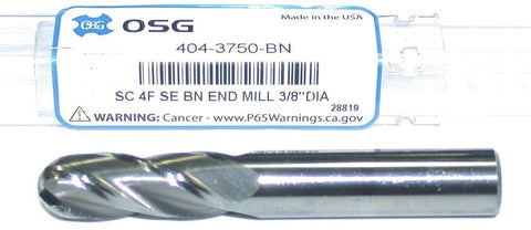 OSG 404-3750-BN 3/8" Diameter Carbide Ball End Mill New