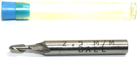 Richards 2.5mm Diameter 3/16" Shank 2 Flute HSS Ball End Mill