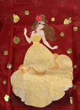 Disney Girls Beauty And The Beast Belle Graphic Red Shirt Size Small