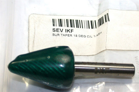 Severance IKF Cone Shape Burr Tree with Radius 18° C/L angle 1/4 in Shank HSS