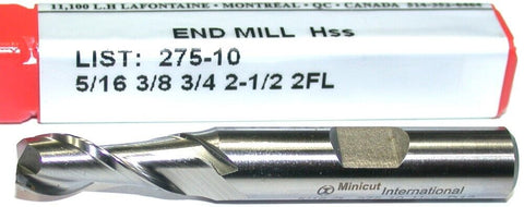 YG-1 Minicut 275-10 5/16" Diameter 3/8" Shank 2 Flute HSS End Mill New