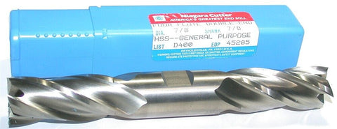 Niagara 45285 7/8" Double End 4 Flute HSS End Mill