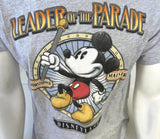 Disney Men's Mickey Mouse Leader of Parade Gray Short Sleeve Shirt Size Medium