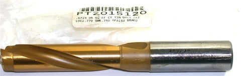 Mitsubishi 43/64" .6719" Carbide Tip Drill Coolant Thru 5.547" OAL 3/4" SHK