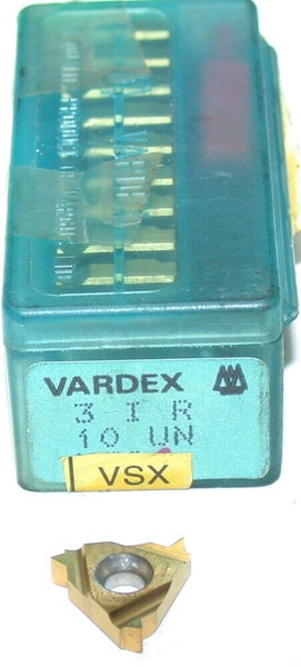 Lot of 10 Vargus Vardex Tin Coat Carbide Threading Inserts 3IR 10UN VS