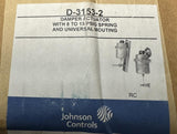 Johnson Controls D-3153-2 Damper Actuator W/ 8-13 PSIG Spring & Uni. Mounting