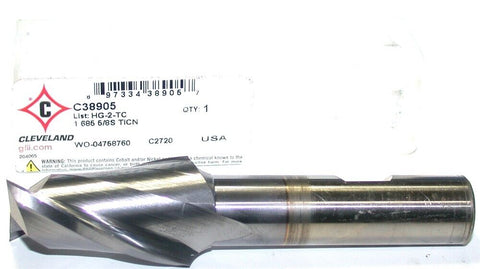 Cleveland Twist C38905 1" Diameter 5/8" Shank 2 Flute TiCN Coat HSS End Mill New