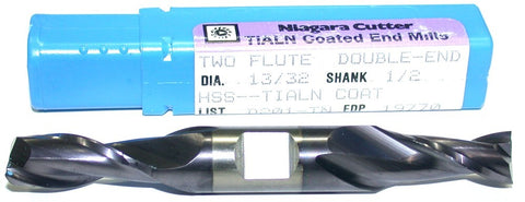 Niagara 13/32" diameter TiAlN Coat 2 Flute Double End HSS End Mill 19770 New