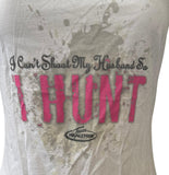 Anvil Women's I Can't Shoot My Husband So I Hunt Team Realtree Tank Top Size S