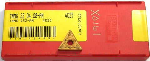 Lot of 10 New Sandvik TNMG 22 04 08-PM 4025 Indexable Turning Carbide Inserts
