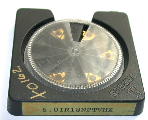 Lot of 5 Vargus 6.0IR18NPTVHX Tin Coat Carbide Threading Inserts