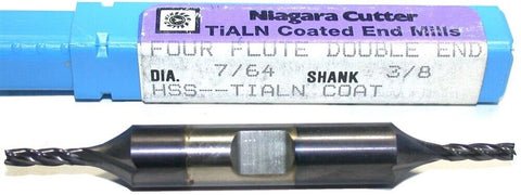 Niagara 17951 7/64" diameter TiAlN Coat 4 Flute Double End HSS End Mill New