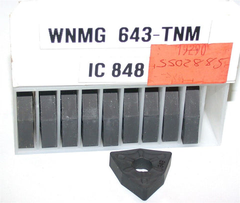 Lot of 10 New Iscar WNMG 643-TNM IC848 Carbide Turning inserts