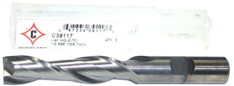 Cleveland Twist C39117 1/2" Diameter 2 Flute 2" LOC TiCN HSS End Mill New