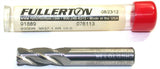 Fullerton 91889 10mm(.3937") Diameter 4 Flute 1.5mm CR Carbide End Mill New